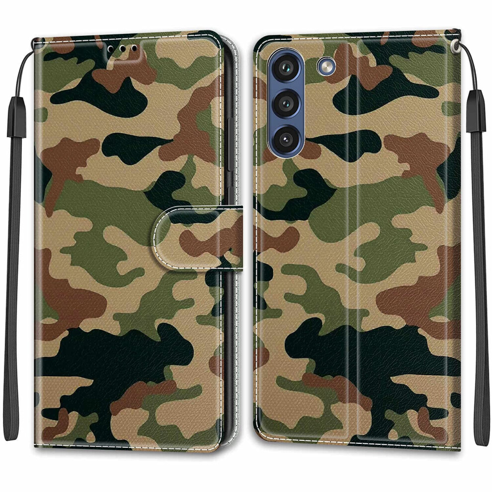 Nadoli Leather Wallet Case For Samsung Galaxy S21 Fe Camouflage 9365049867702