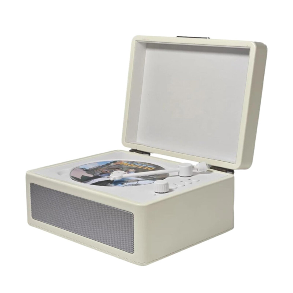 Cd Record Player Bt 5.0 With Usb Playback, Infrared Remote Control, 2 Builtin Speakers, Wireless Streaming, White 9187378621202
