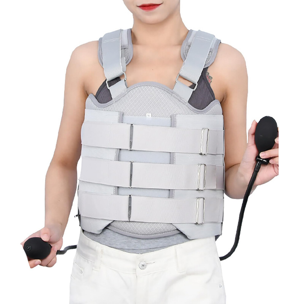 Thoracolumbar Fixed Spinal Brace Cervical Thoracic Traction Dual Airbags 360 Wrapping Wide Strap Kyphosis Scoliosis