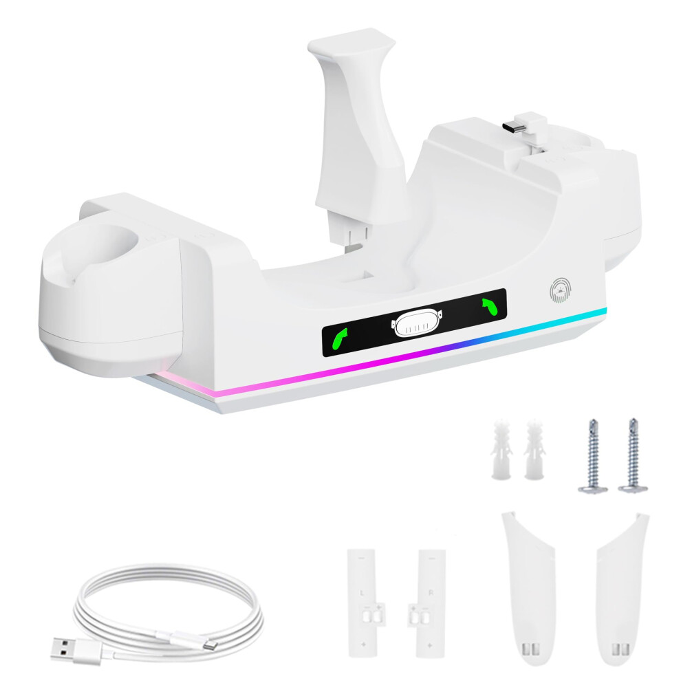 Vr Charging Station For Meta Quest 3S With Rgb Wallmounted Dock For Quest 3S Headset And Controllers, Usbc Fast Charging Light 9426802299519
