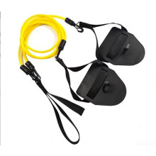 Resistance Swimming Trainer With Elastic Hook And Paddles Yellow 20 Lb Adjustable Swim Training Aid
