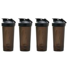 Shaker Cup 4Pack Portable Sports Stirring Bottle 600ml Plastic Black for Adults