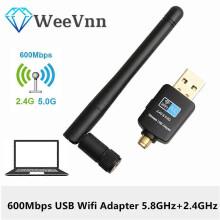 (As show, One size) Terow 600Mbps USB Wifi Adapter Dual Band 5.8GHz+2.4GHz USB Wifi Receiver Wireless Network Card Usb WiFi with High Speed Antenna