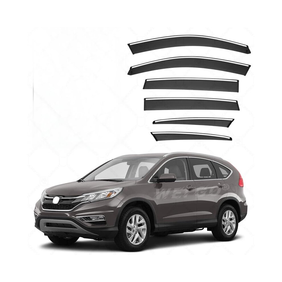 Window Visor For Honda Crv Mk4 Rm 20122016 Bright Strip 6Piece Rain Guards Silver 9412369130983