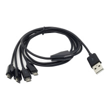 Praktisches Micro-USB-Splitterkabel, 4-in-1-USB-Stecker-Schwarz