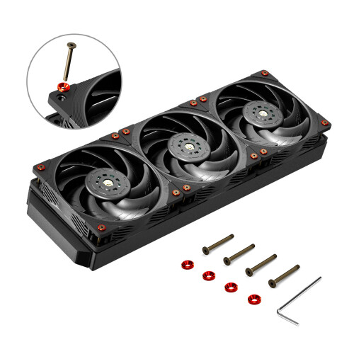 Joint rouge inclus vis de ventilateur CPU châssis d'ordinateur 1