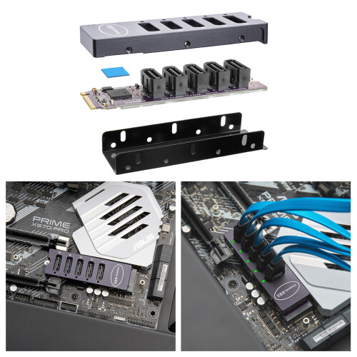 Carte de conversion M.2 NVMe vers 5 SataIII, adaptateur Riser 1