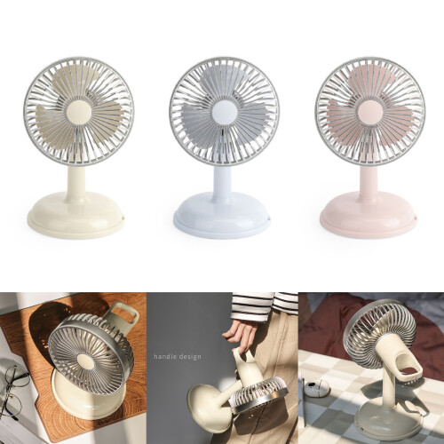 Petit ventilateur de bureau rétro pour table de bureau, 2-Bleu 2