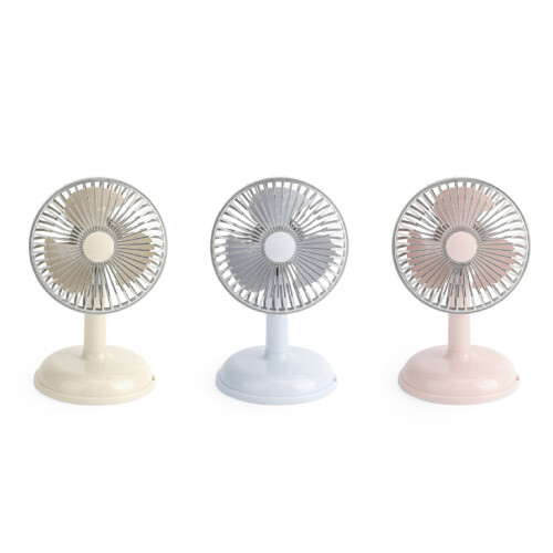 Retro Style USB Desk Fan Mini Table Fan 2 Speeds Angle-White 1
