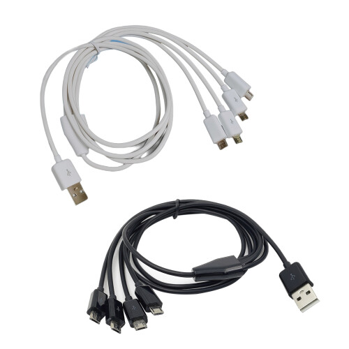 Flexibilité 4 en 1 USB mâle vers micro USB mâle câble de-Blanc 2
