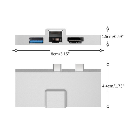 USB-C-Dockingstation für Surface Pro X/8/9 – Erweitern Sie Ihre 2