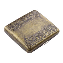 Double Sided Spring Clip Cigarette Case, Retro Metal Cigarette Box with Anti Squeeze Moisture Resistance and Crush Proof Build, Smooth Surface Metal H
