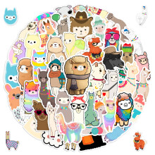50 Stück Süße Alpaca Aufkleber, Wasserdicht Vinyl Tier Aesthetic Selbstklebende Lamm Stickers Set für Scrapbook Skateboard Auto Gepäck für