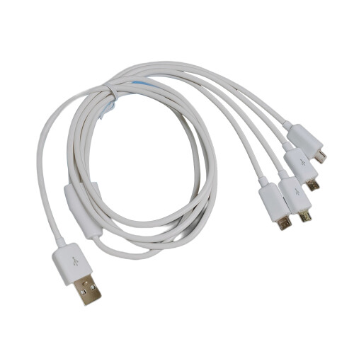 Multi-Micro-USB-Ladekabel, 1 x USB-Stecker auf 4 x-Weiß