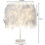Modern Solid Wooden Base Lamp, Ostrich White Feather Shade for Desk Dining Table, Soft Texture Ensures No Feather Falling 5