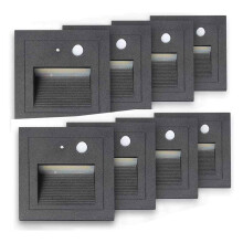 Niedervolt-Stufenleuchten, LED-Treppenbeleuchtung mit drehbarem Wasserstrahl, modernes und schlichtes Design, wasserdichtes Aluminium, langlebig,
