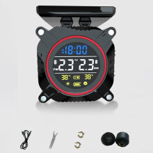 Motorbike Tire Pressure Monitoring System Red, Waterproof Sealed TPMS for Motorcycles, Durable and Broad Compatibility
