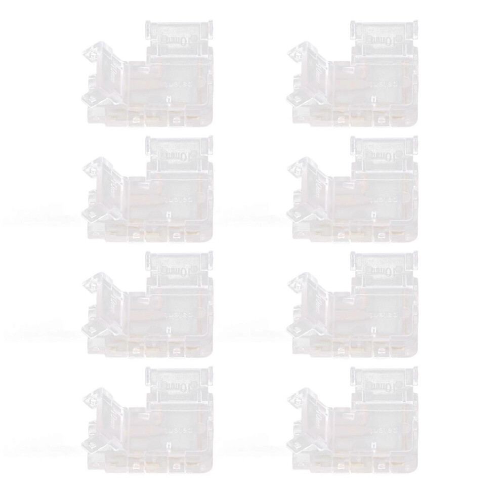 (As Show, One Size) Strip Light Connector 2 Pin Solderless L Shape Seamless Terminal Extension Corner Connector For 10Mm Cob Led Light 8Pcs 3101051005833