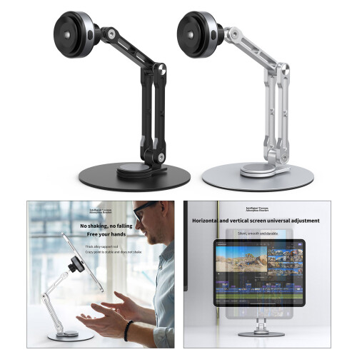 Verstellbarer Tablet-Ständer mit Saugnapf,-Silber 2