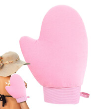Tanning glove, selftanner glove, soft, portable, for sensitive skin, women, men, hands, back, body, legs, shower, home, travel, bed rose