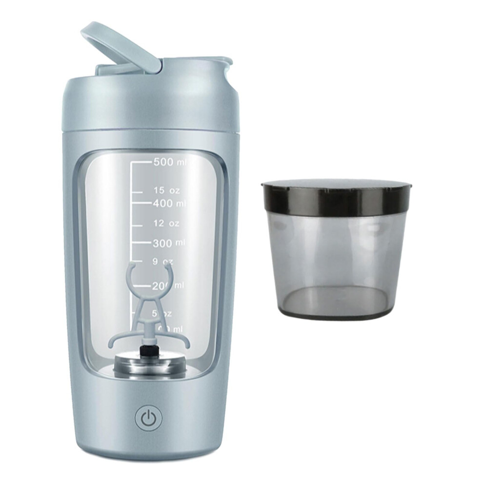 Electric Protein Shaker Bottle USB Rechargeable with Powder Compartment and Powerful Motor Mixing