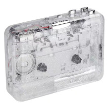 1 Set Fully Transparent MP3 Cassette Player Plug and Play Audio Digital Player for Music