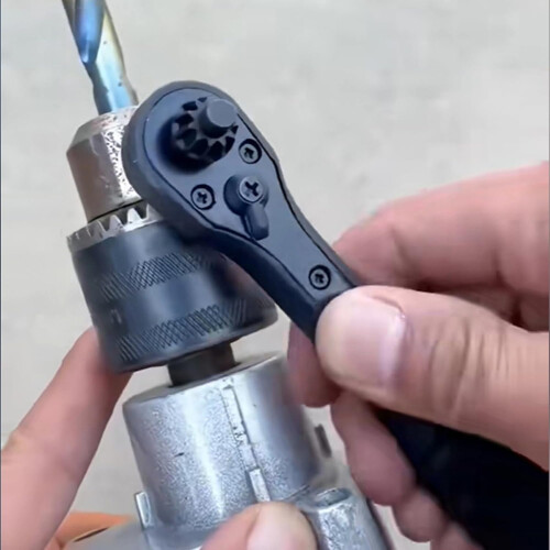 Ratchet Wrench AntiSlip Socket, Plumbing Drill Chuck Spanner, Multifunction Tool For Emergencies 2
