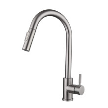 Arc Single Handle Kitchen Sink Faucet 360 Rotation PullDown Sprayer Stainless Hot Cold Mixer Tap Touch Gold Finish