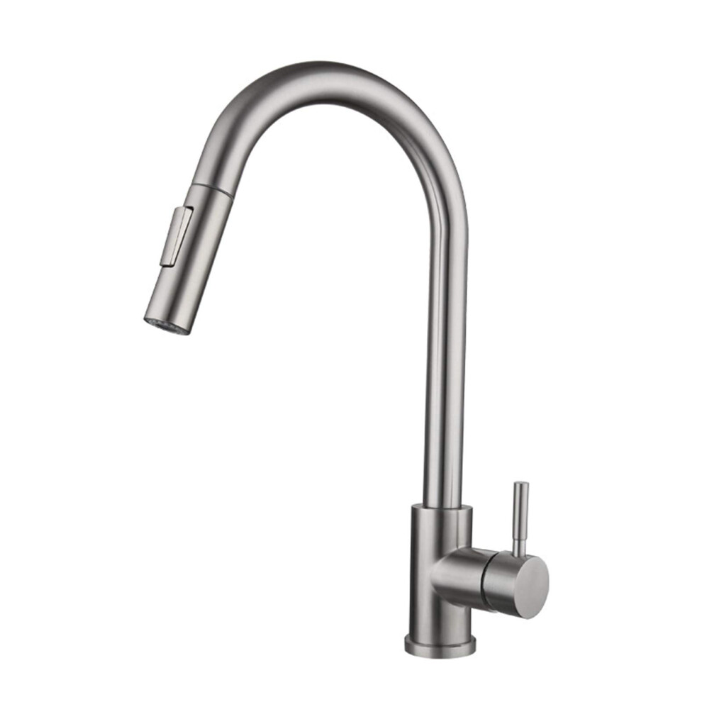 Arc Single Handle Kitchen Sink Faucet 360 Rotation Pulldown Sprayer Stainless Hot Cold Mixer Tap Touch Gold Finish 9412369132703