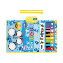 Floor Piano Play Mat Toy for Kids 2in1 Music and Movement Activity for Early Childhood Motor Skills Growth Blue
