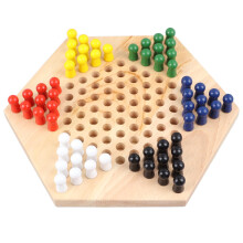 Interactive Chinese Checkers Game with Wooden Board and Colorful Chess Pieces, Suitable for ParentChild Interaction, Durable Material