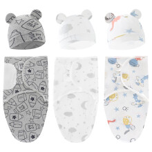 3 Sets Swaddle Sleep Sack with Hat Set Swaddles for Newborns Swaddle Soft Swaddle Blanket Cute Swaddle Blanket for 03 Months
