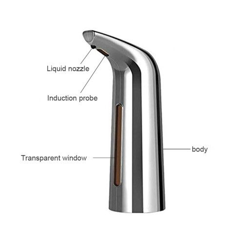 Distributore di sapone touchless automatico da 400 ml in ABS, 70x116x214mm 2