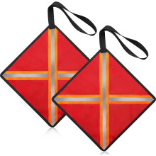 Kayak Flag TearResistant Reflective Warning Flag For Trucks, 2Piece Set For Canoe Boat Travel Outdoor Hauling Towing