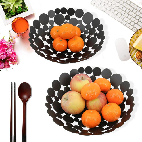 Elegant Modern Design Fruit Basket, Large Capacity Vegetable Bowl for Kitchen Counter Storage 2