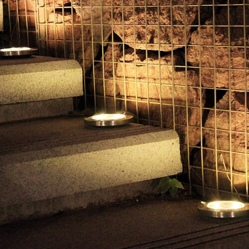 Ηλιακά φώτα εδάφους, ανανεωμένα LED, εξωτερικός φωτισμός από ανοξείδωτο ατσάλι 16LED, 1