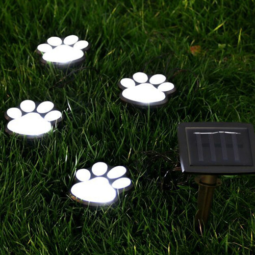 Ηλιακά τροφοδοτούμενα φώτα Paw Print για διακόσμηση κήπου, αδιάβροχα φώτα 2