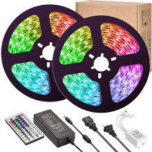 LED-stribelys, farveskiftende, batteridrevet, app-styring, musiksynkronisering, fjernbetjening, indendørs dekoration, plug-and-play (10M)