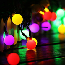 Guirlande lumineuse solaire à 20 ampoules, 8 modes d'intensité variable, crée une ambiance chaleureuse et romantique pour les fêtes, décoration