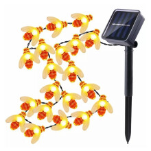 Bright and Long Solar Bee String Lights, Practical Battery-Powered Design for Garden, Patio, Party Decor (7M/22.97FT)