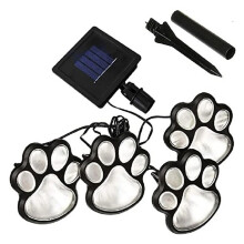 Weihnachtsdekoration für den Außenbereich mit Pfotenabdruck-Lichtern, solarbetriebene, wasserdichte weiße Lichter für Gartenwege, einfache
