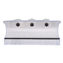 Fågelmatare i klar akryl med 3 fack för olika frön, fönstermonterat hus för obehindrad fågelskådning, fågelmatare med dräneringshål