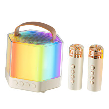 Microphone Set Girls Karaoke Machine Mini Karaoke Machine Karaoke Machine for Adults Karaoke Speaker Karaoke Machine for ABS Beige