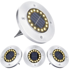 Solarleuchten für den Außenbereich, wasserdichtes Edelstahlgehäuse für Gartenwege, energiesparende LED-Solar-Bodenleuchten mit automatischem