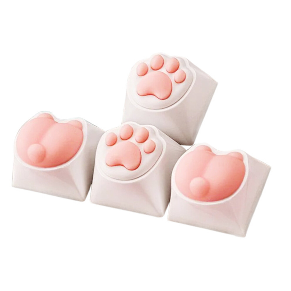 4pcs Cute Cat Paw Keycap, Custom Keycap for MX Switches