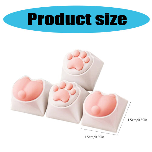 Capuchons de touches patte de chat 3D, 4 pièces, ensemble de 1