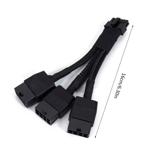 Adaptateur GPU 12 cm 16 broches vers 3 x 8 broches, câble de-B 1