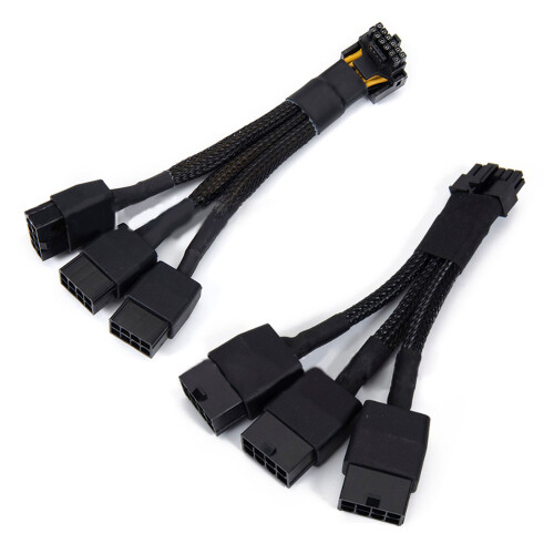 Adaptateur GPU 12 cm 16 broches vers 3 x 8 broches, câble de-B 2