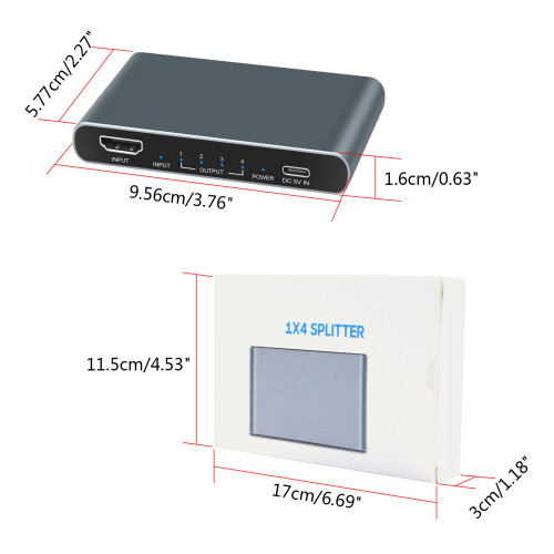 4K HDMI-compatible Splitter HDMI-compatible Switch 1X4 Splitter 1