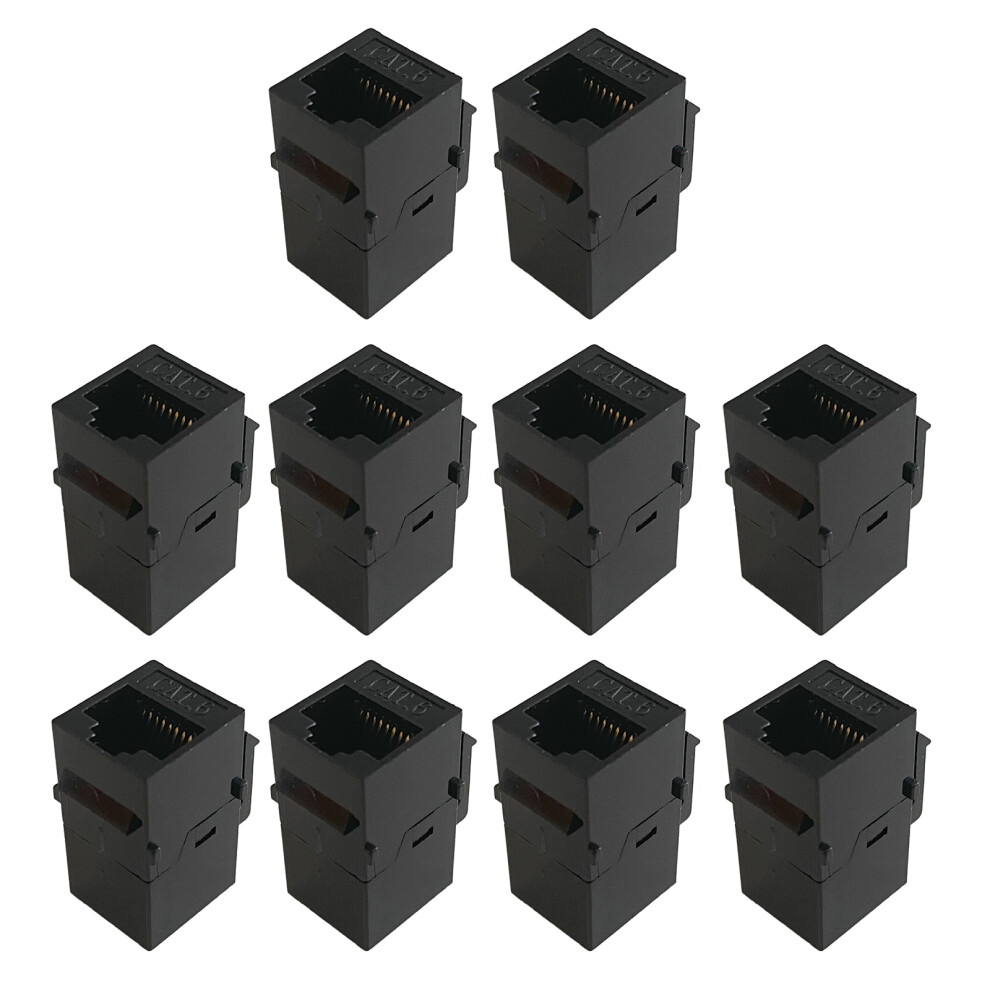 10Pack Cat6 Cat5e Rj45 Inline Coupler Type Keystone Rj45-Cat6 Gold 7732000505010